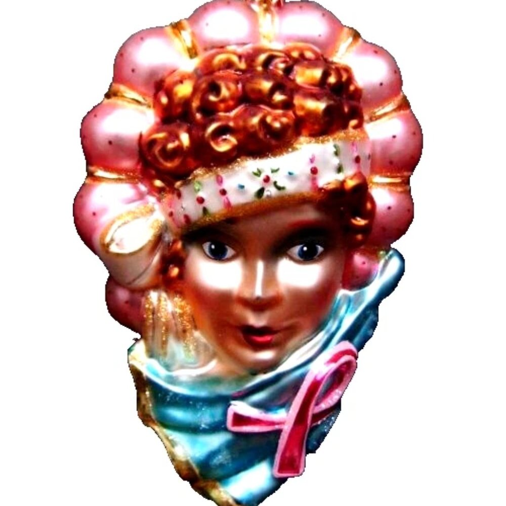 ✨ Rare Authentic Christopher Radko GOLDEN AGE LADY Faith Hopewell Glass Ornament